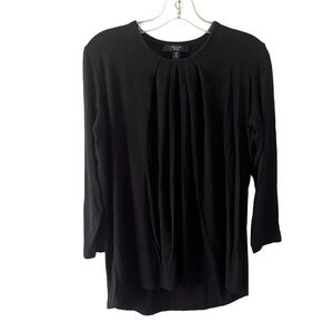 MaxMara Weekend Black Pullover Pleated Front Top Blouse Size Medium